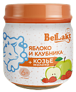 Фруктовое детское пюре «Беллакт». Яблоко и клубника с козьим молоком
