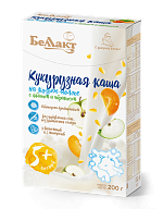 Кукурузная каша на козьем молоке с яблоком и абрикосом